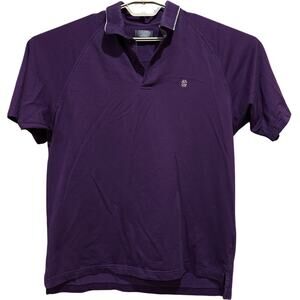 IZOD Golf Men Polo Shirt Size M Purple Pima Cotton Blend Athletic Fit Minimalist